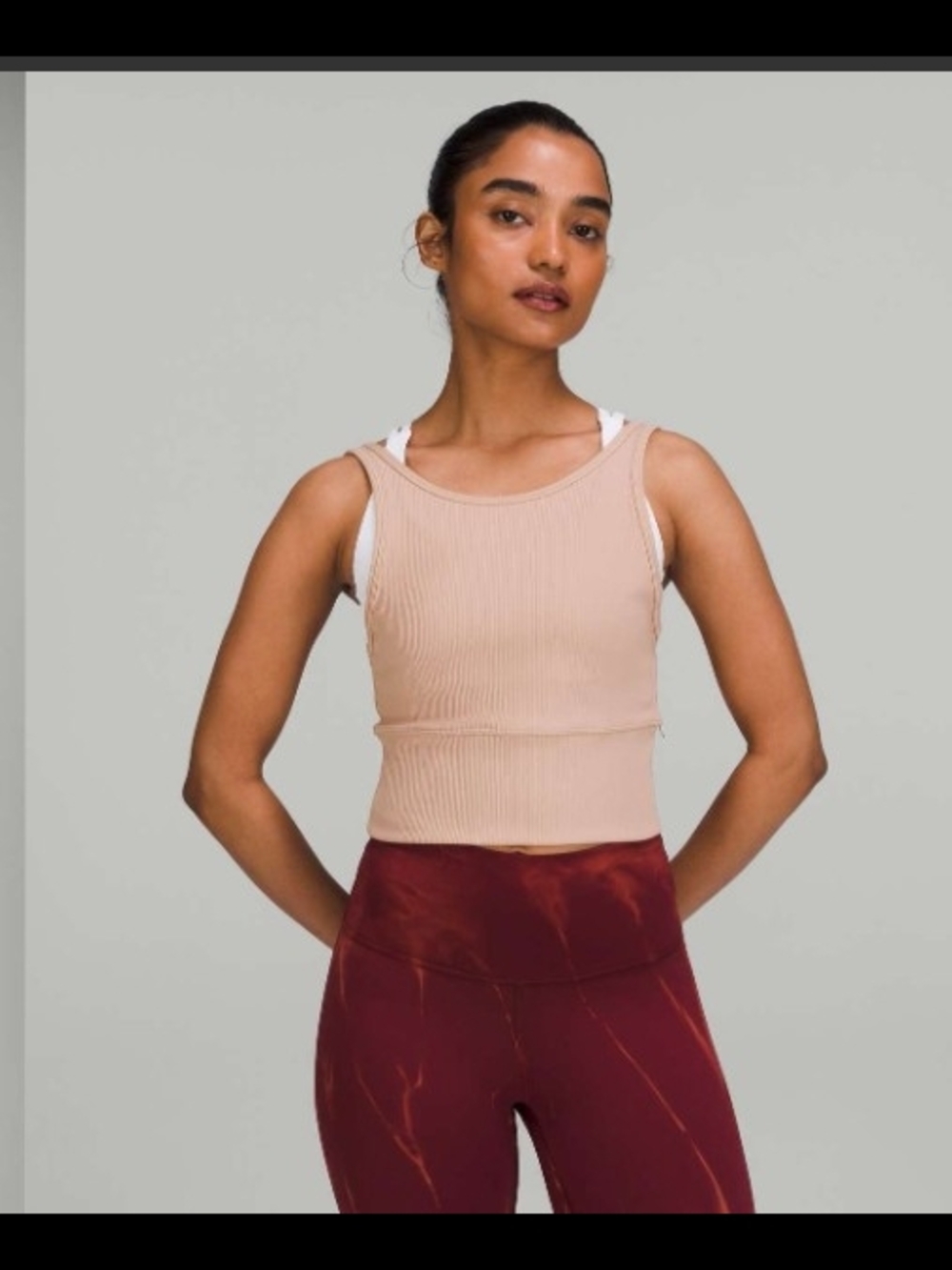 Lululemon Power Pivot Ribbed Tank Top/Pink Clay